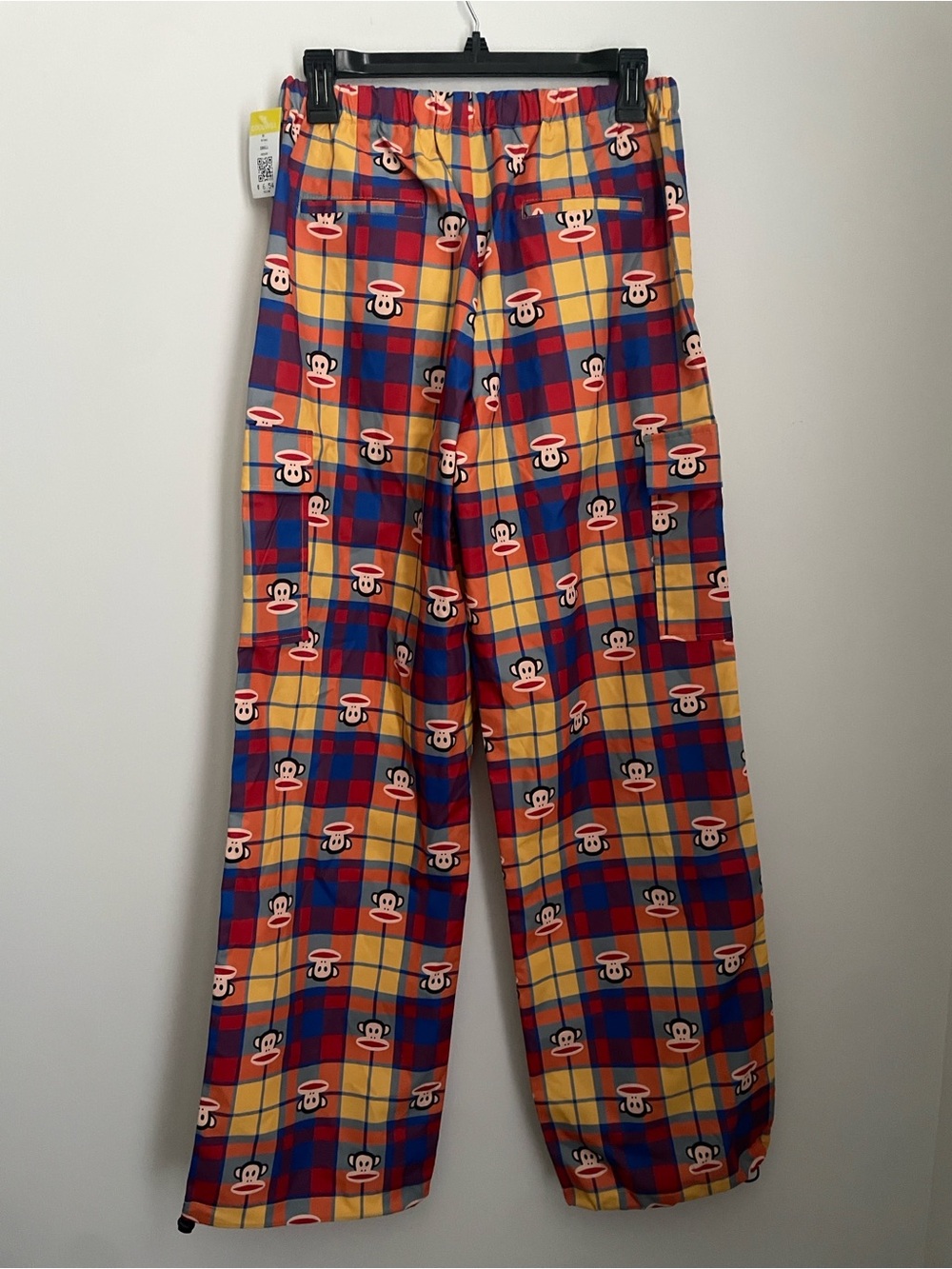 Cakeworthy X Paul Frank Julius Wide Leg Plaid Pants Small Unisex Drawstring